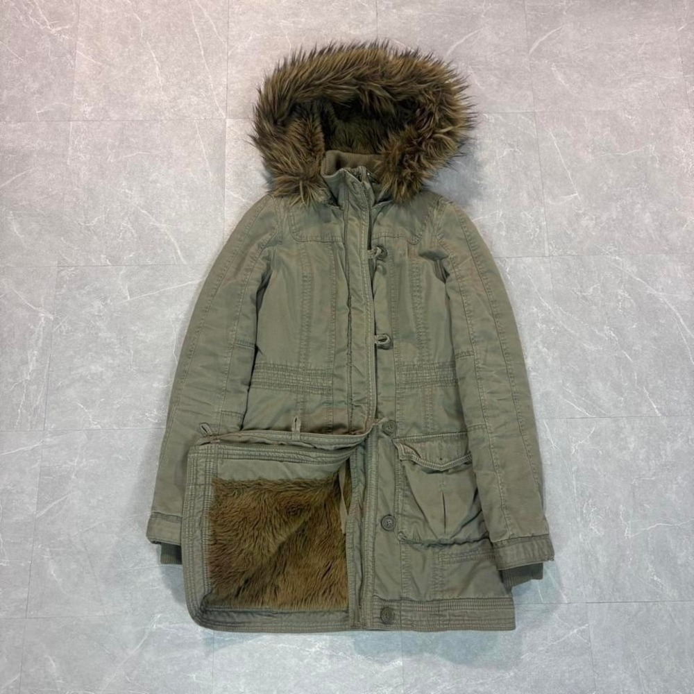 Y2K Abercrombie and fitch full Fur trench coat styled jacket #grail #fur #y2k